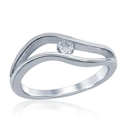 Double Wave CZ Ring