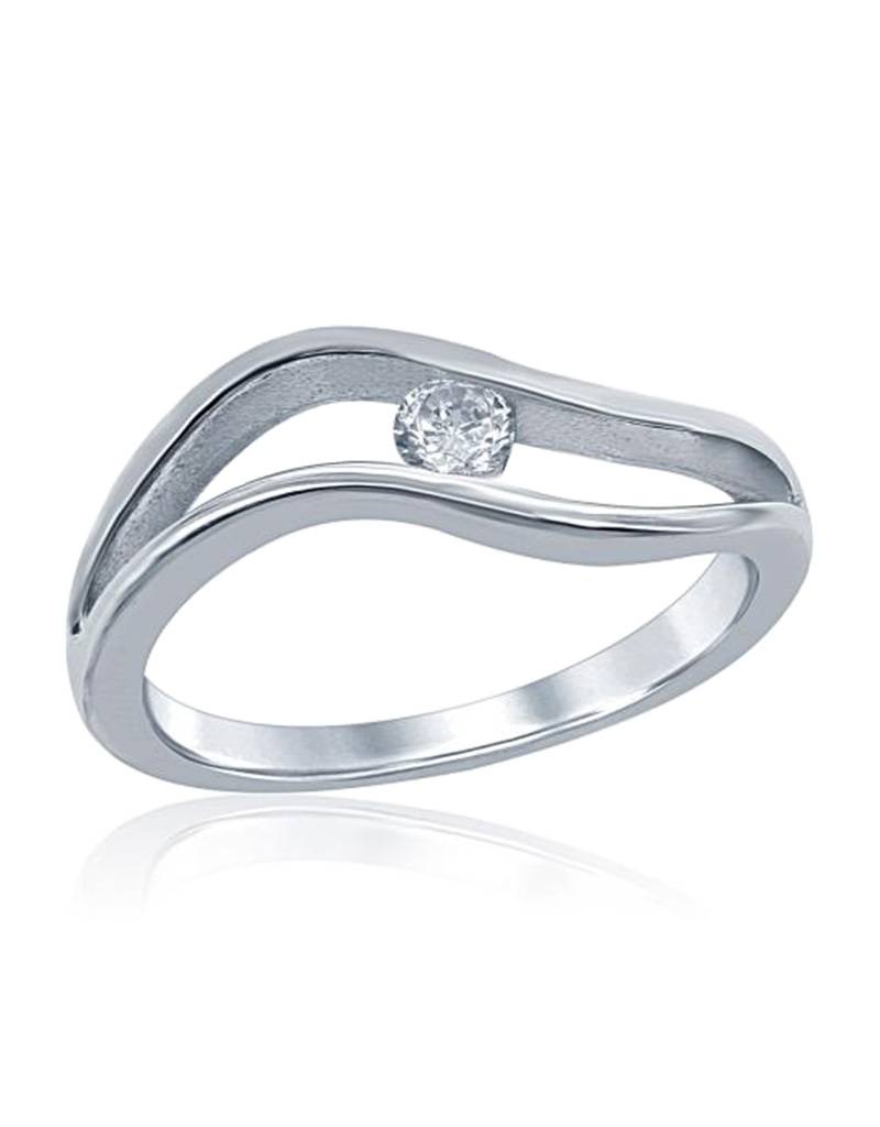Double Wave CZ Ring