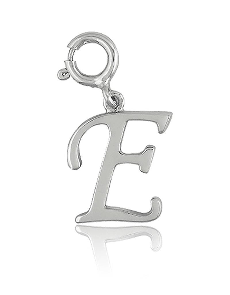 "E" Charm with Spring Ring Clasp 13mm