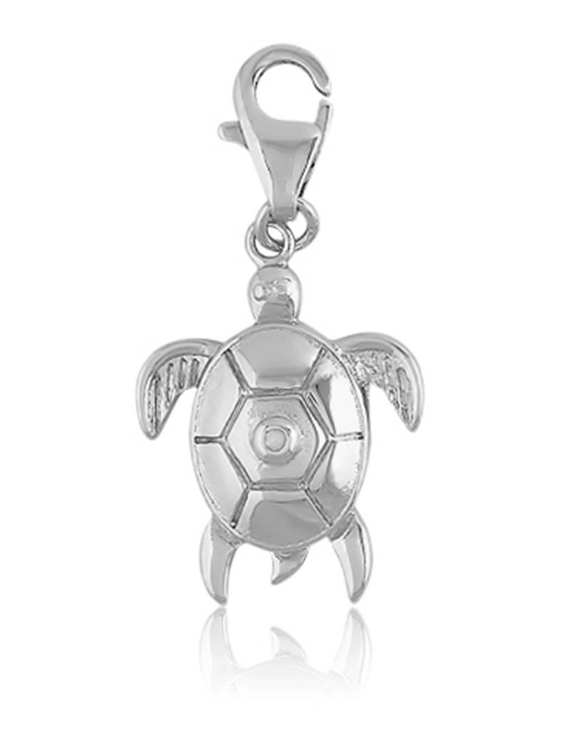 Sterling Silver Turtle with Diamond Accent Charm 18mm