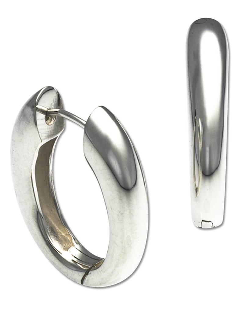 ZINA Zina Sterling Silver Oval Hinged Hoop Earrings 24mm
