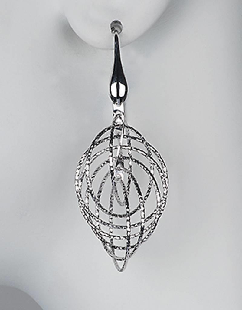 Sterling Silver Multi Ring Dangle Earrings 38mm