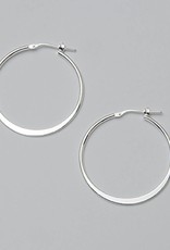 Sterling Silver 30mm Graduated Flat Hoop Earrings