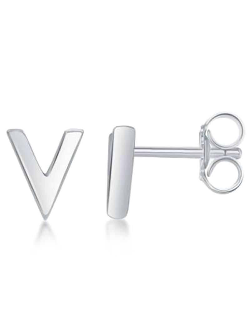 V-Shaped Stud Earrings 7mm