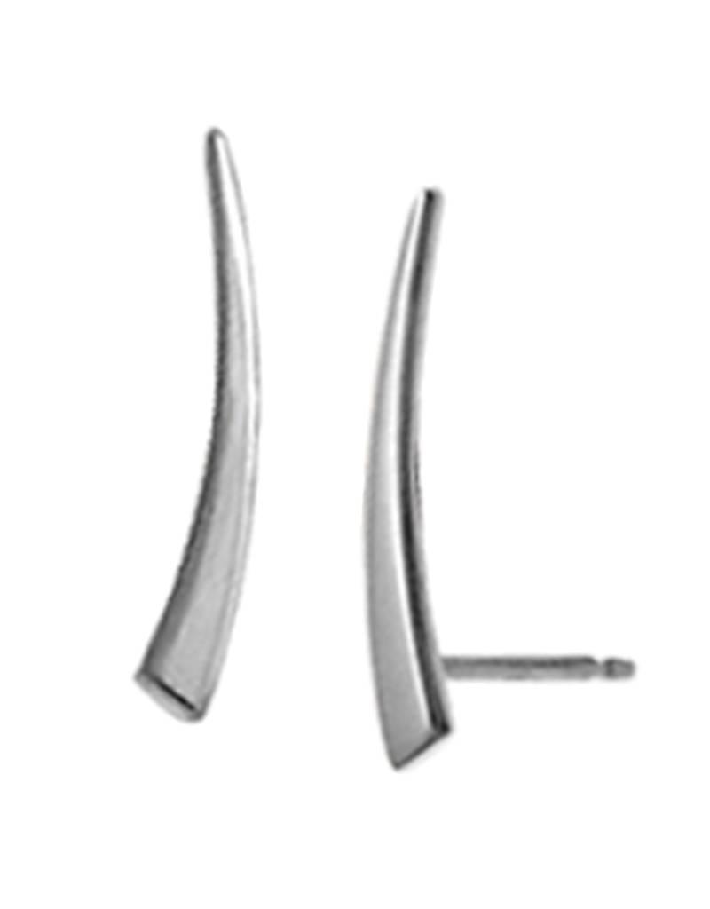 Sterling Silver Curved Ear Climber Post Earrings 15mm