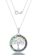 Sterling Silver Tree of Life Abalone Pendant 25mm (Chain Sold Separately)