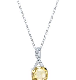 Citrine & W-Topaz Necklace 18"