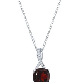 Garnet & W-topaz Necklace 18"