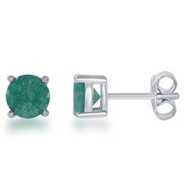 Lt Blue Ice CZ Stud Earrings 6mm