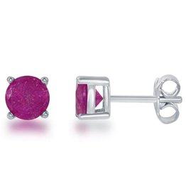 Pink Ice CZ Stud Earrings 6mm