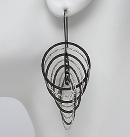 Multi Circle Wire Earrings Ruthenium