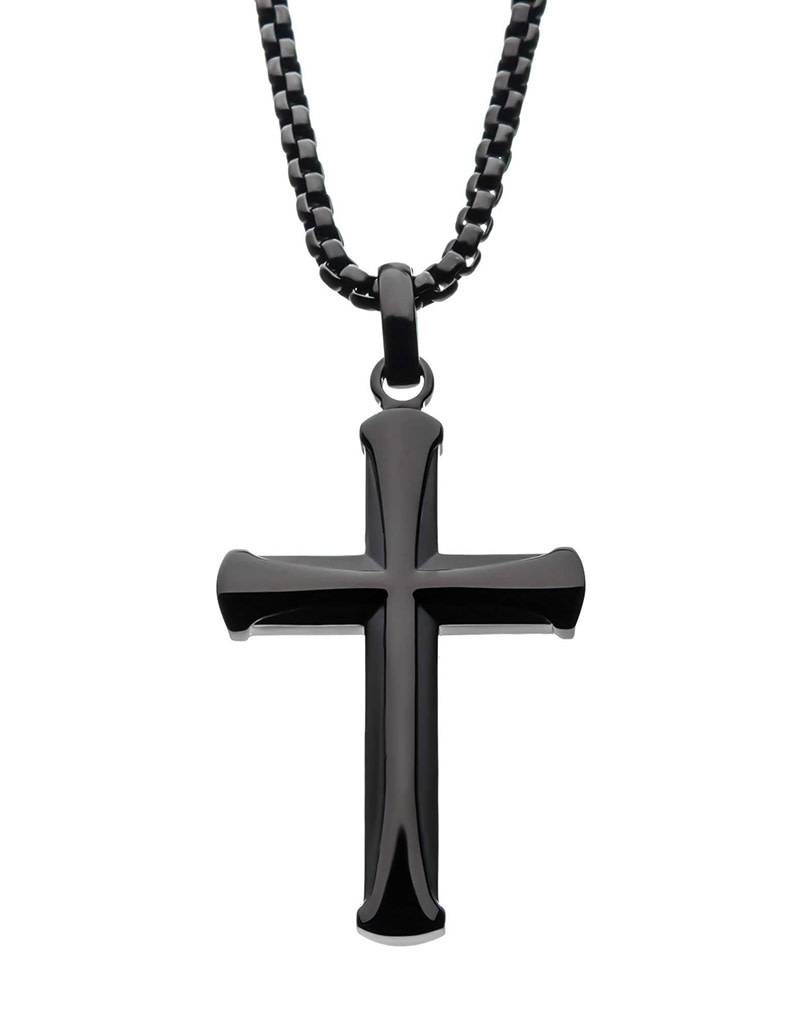 Men's Stainless Steel Two-Tone Gold IP Apostle Cross Necklace 24 ...