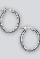 Sterling Silver Twist Oval Hoop Earrings 22mm