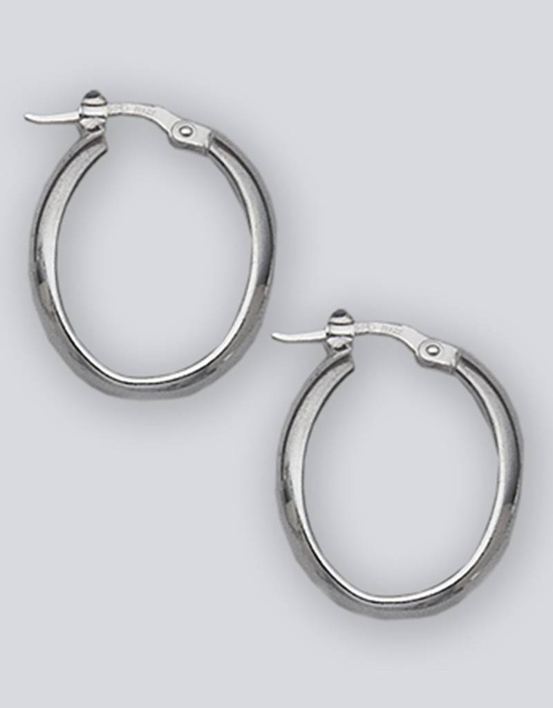 Twist Oval Hoop Earrings 22mm