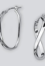 Sterling Silver Oval Twist Hoop Earrings 33mm