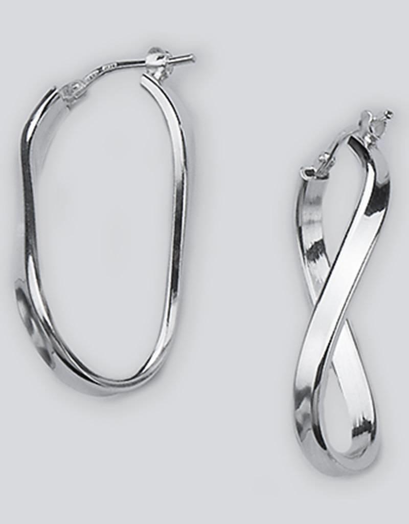 Sterling Silver Oval Twist Hoop Earrings 33mm