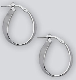 Flat Oval Hoop Earrings 25mm