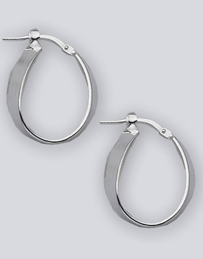 Flat Oval Hoop Earrings 25mm