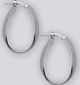Flat Oval Hoop Earrings 31mm