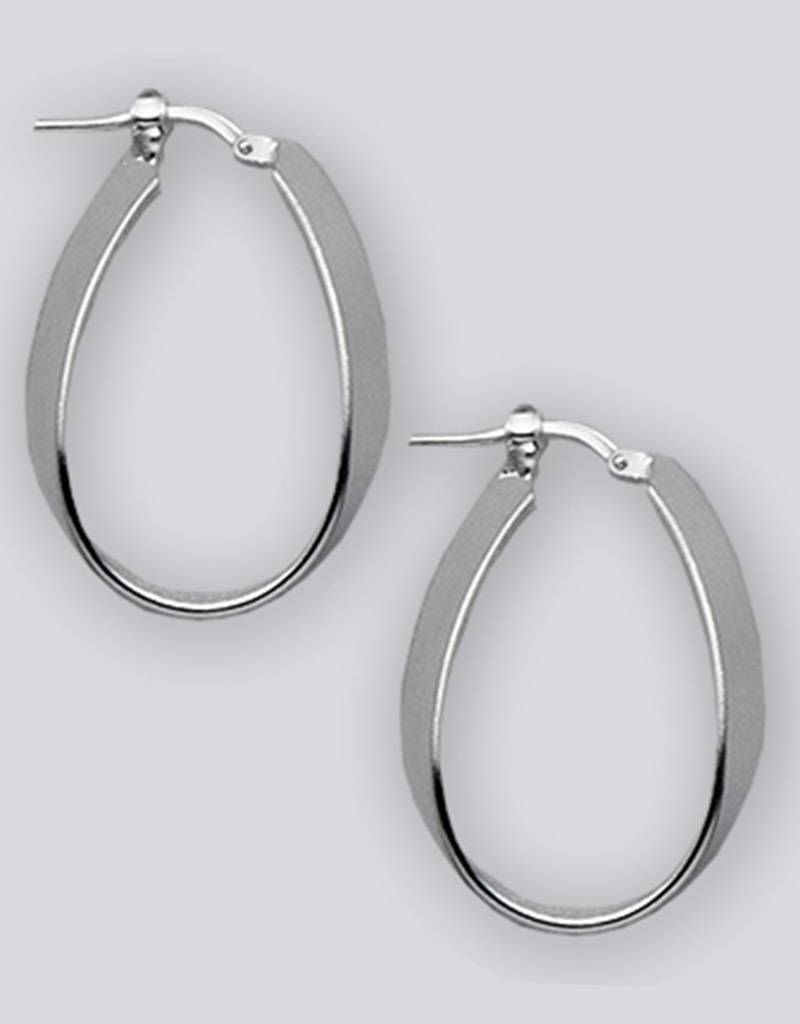 Flat Oval Hoop Earrings 31mm