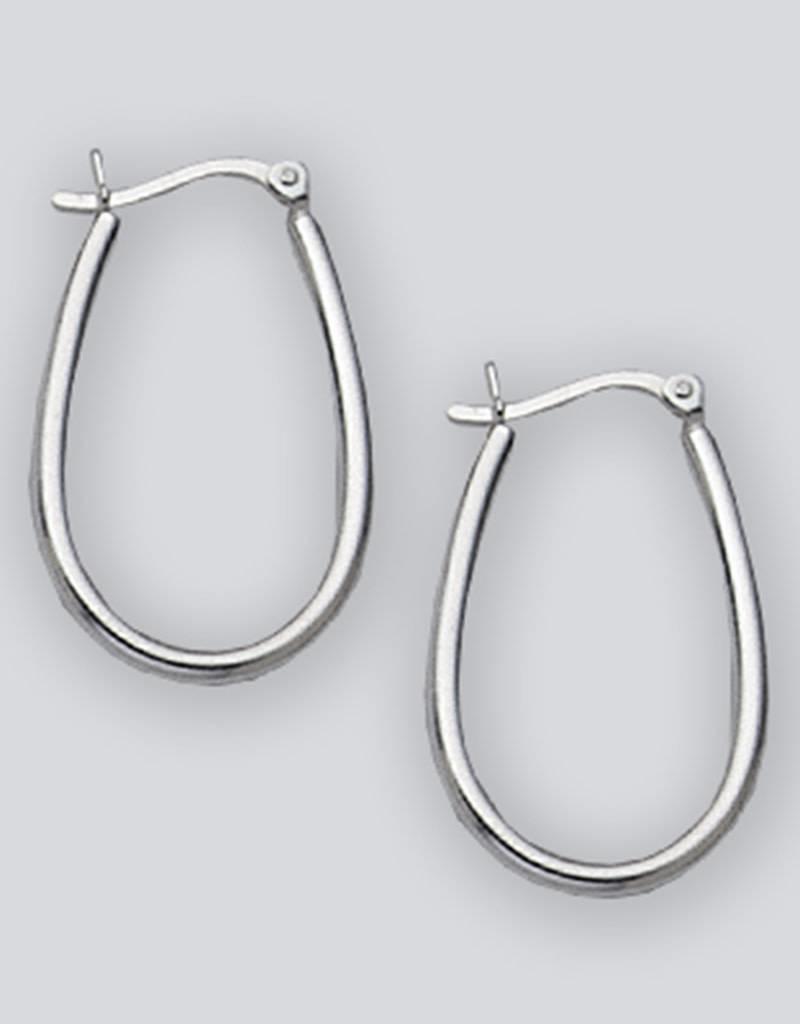 Sterling Silver U-Shaped Hoop Earrings 33mm