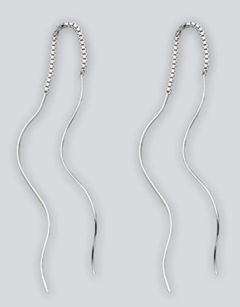 Sterling Silver Wavy Wire Threader Earrings