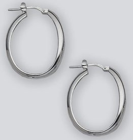 Twist Oval Hoop Earrings 28mm