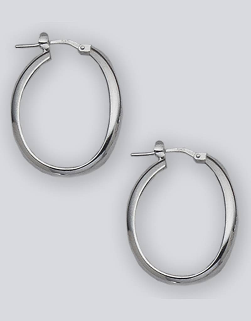 Twist Oval Hoop Earrings 28mm