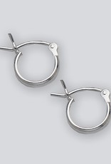 Sterling Silver Half Round Plain Hoop Earrings 9mm