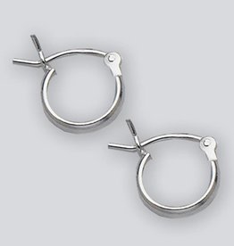 9mm 1/2 Round Plain Hoop Earrings