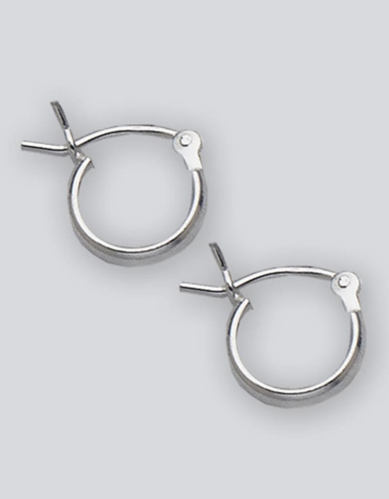 Sterling Silver Half Round Plain Hoop Earrings 9mm