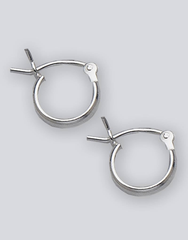 9mm 1/2 Round Plain Hoop Earrings