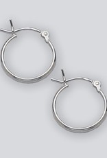 Sterling Silver Half Round Plain Hoop Earrings 14mm