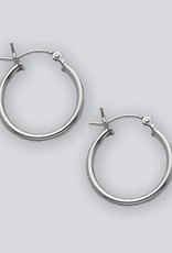 Sterling Silver Round Plain Hoop Earrings 18mm