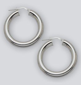 30mm Round Plain Hoop Earrings