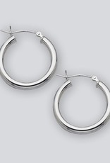 Sterling Silver Round Hoop Earrings 22mm