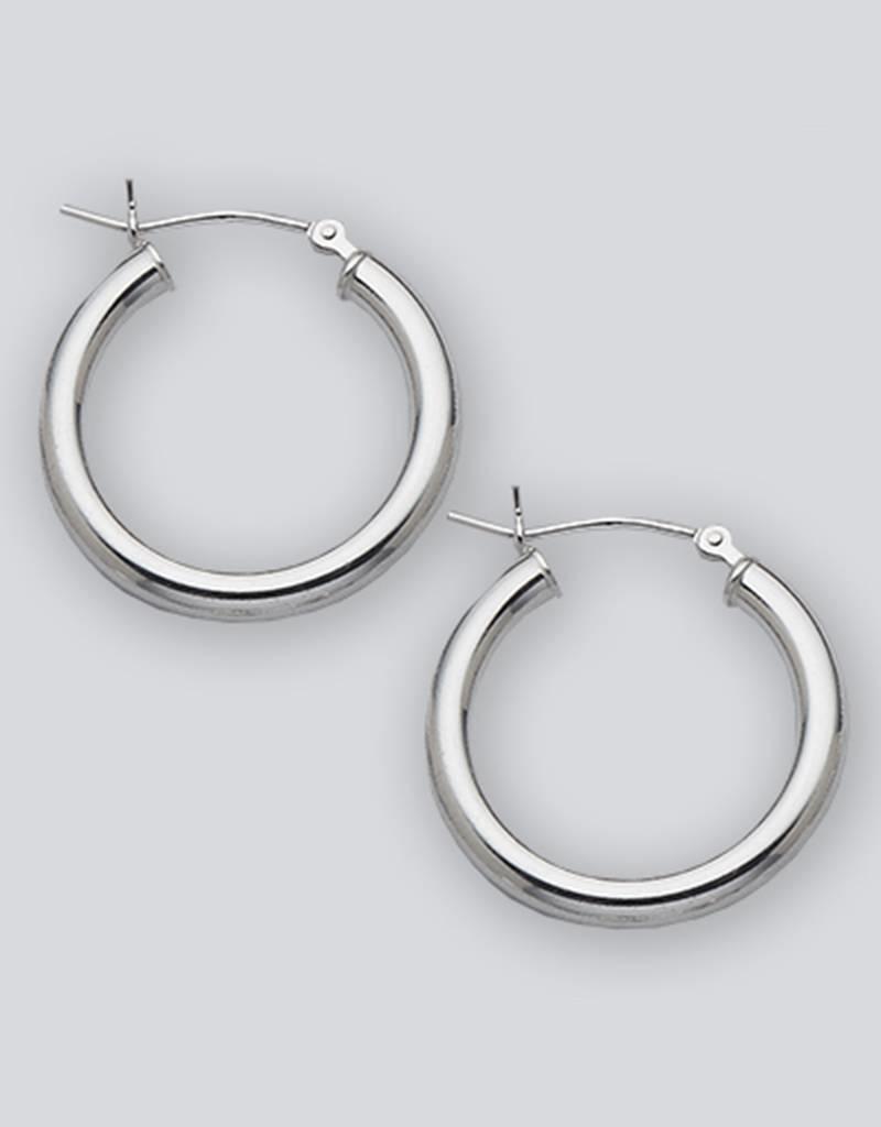 Sterling Silver Round Hoop Earrings 22mm