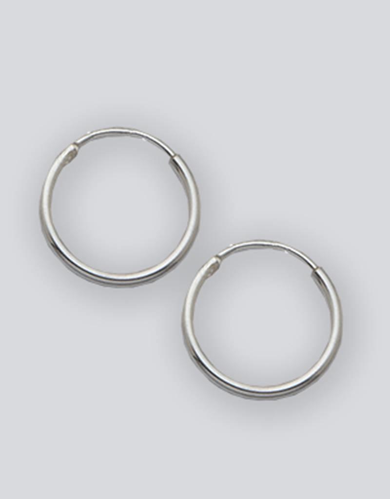 Sterling Silver Round Endless Hoop Earrings 12mm