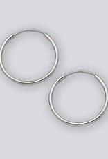 Sterling Silver round Endless Hoop Earrings 18mm