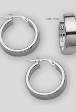 Sterling Silver Flat Plain Hoop Earrings 20mm