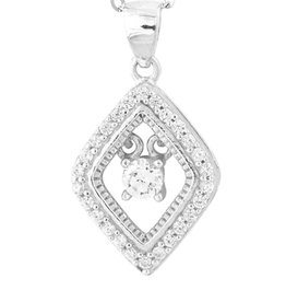 Diamond Shape Dancing CZ Necklace 18"