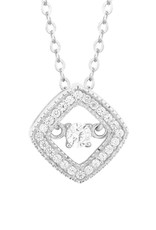 Sterling Silver Square Dancing CZ Nekclace 18"
