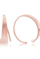 Sterling Silver 3/4 Hoop Earrings W/ 14K Rose Gold Vermeil Finish 20mm
