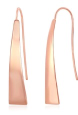 Sterling Silver Triangle Earrings with 14k Rose Gold Vermeil Finish 40mm