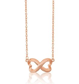 Rose Gold Heart Infinity Necklace 16"+2"