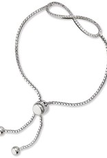 Sterling Silver Infinity White Topaz Adjustable Bolo Bracelet
