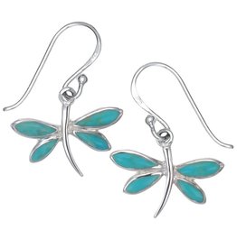 Dragonfly Turquoise Earrings 12mm