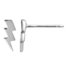 Lightning Bolt Stud Earrings 8mm