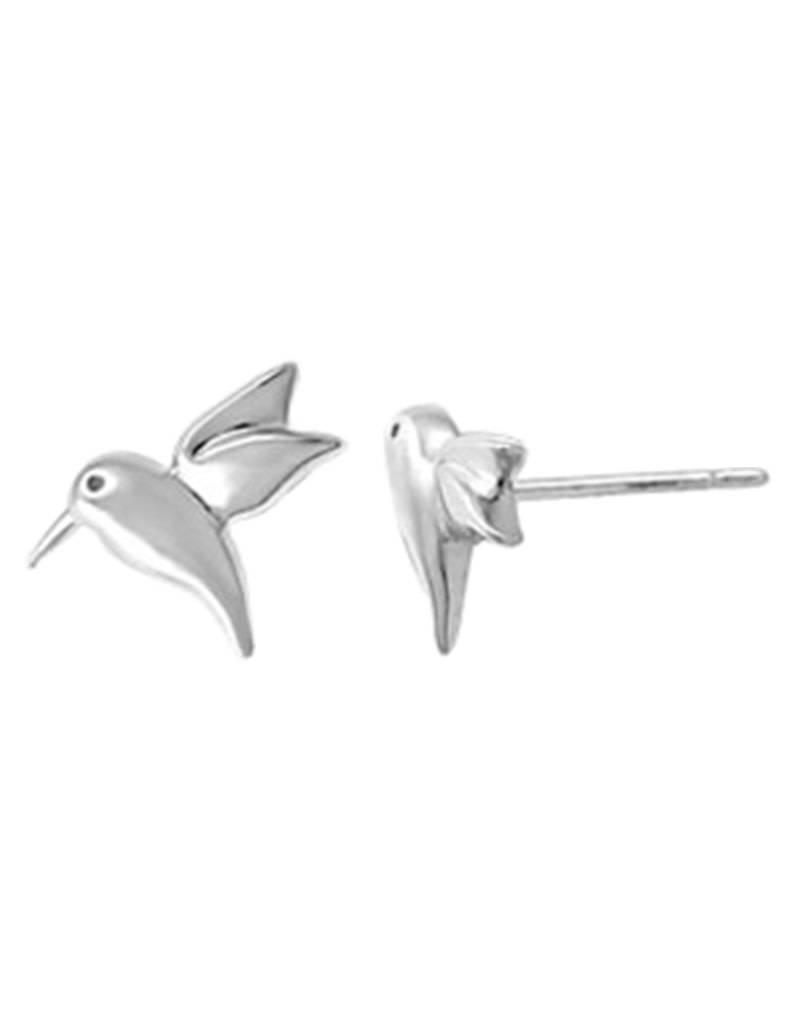Sterling Silver Hummingbird Stud Earrings 9mm