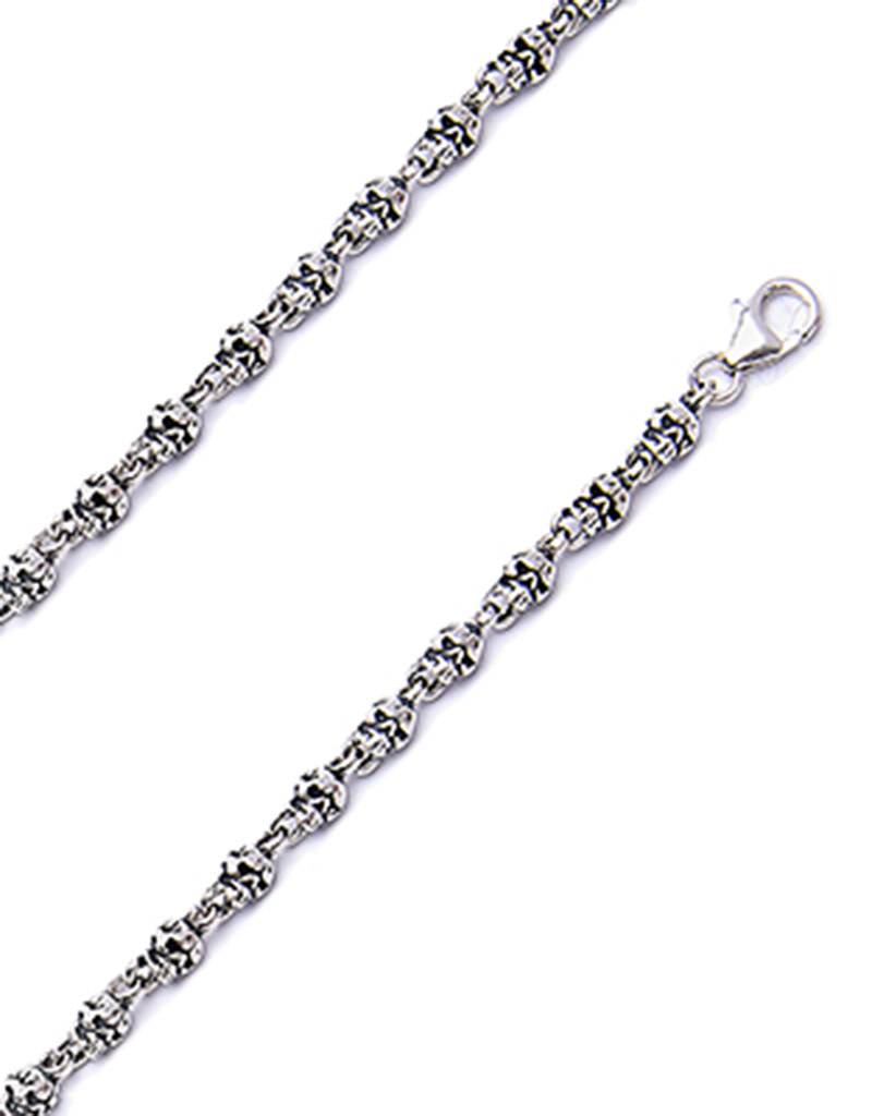 Sterling Silver Skull Link Bracelet Simply Sterling